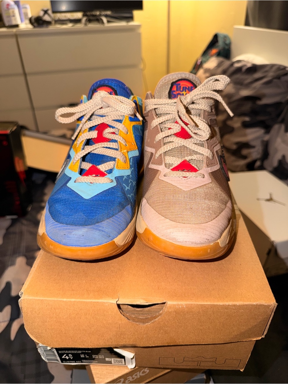 Kids' Colorblock Basketball Sneakers - Blue & Tan